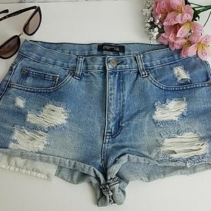 forever 21 denim medium wash distress [AA20